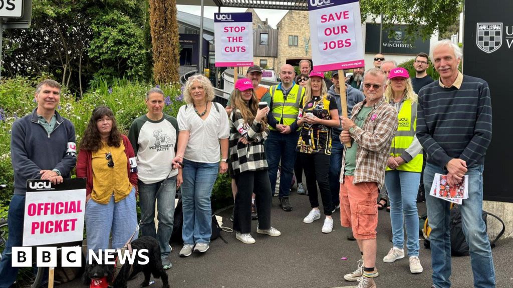 Winchester university staff strike over 'brutal job cuts' - union