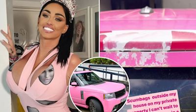 Katie Price's car vandalised with ACID outside Mucky Mansion