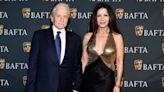 Catherine Zeta-Jones Wears Two-Toned Dress on the Red Carpet with Husband Michael Douglas