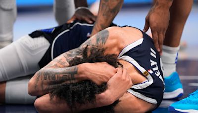 Mavs rookie center Dereck Lively II leaves Game 3 of West finals after taking knee to head