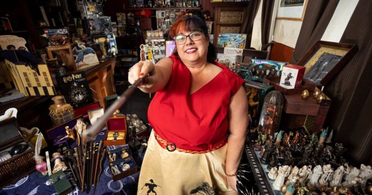 Inside home of woman with the world's largest Harry Potter collection