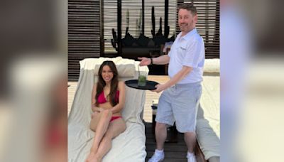 Macaulay Culkin Shares Silly Pics Of Him Waiting On Brenda Song Hand & Foot During Vacation