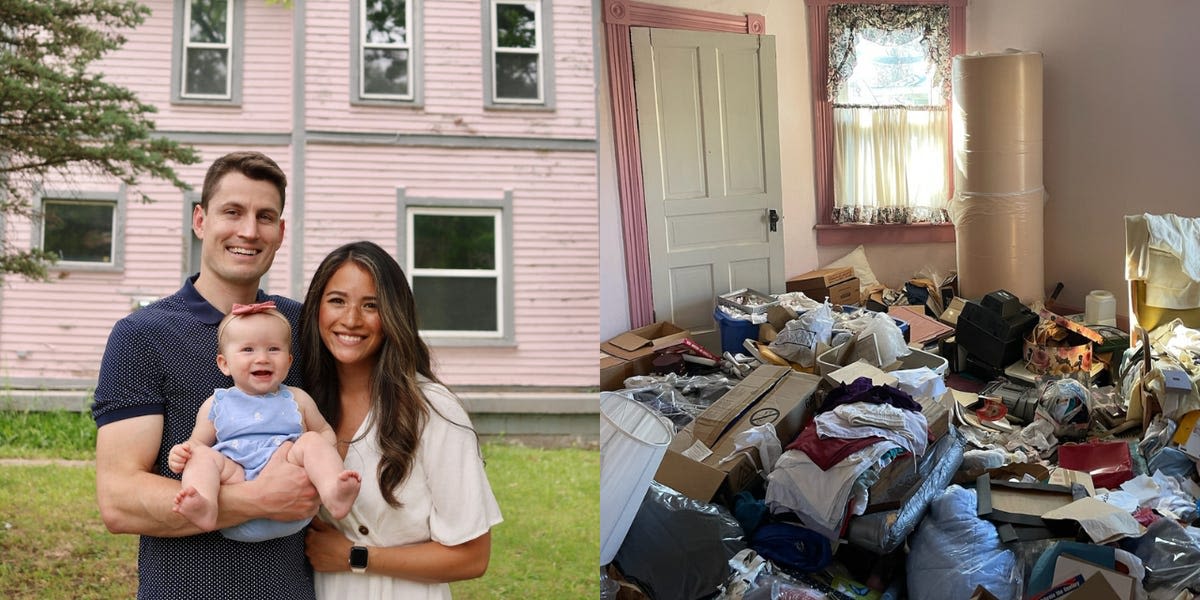 A millennial couple who ditched van life to buy a $150,000 hoarder house said it's worth it. Take a look inside.