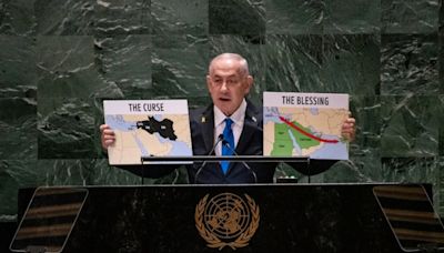 Netanyahu's Maps At UN Show India As "Blessing", Iran And Iraq As "Curse"