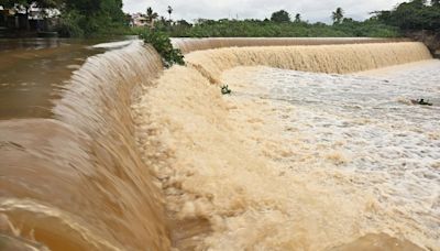 River Noyyal swells as rain lashes Coimbatore district