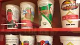 All 162 cups of fun displayed at local Brighton Hot Dog Shoppe restaurant