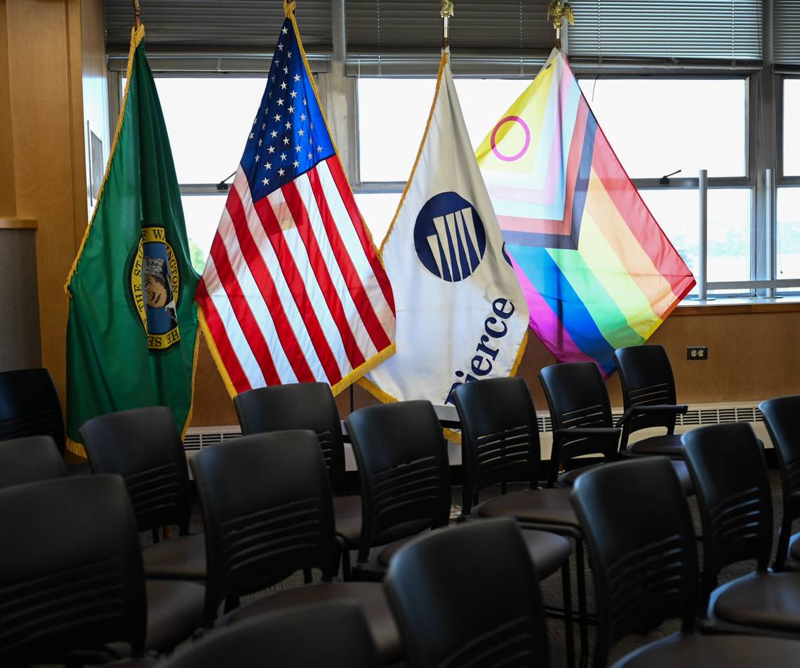 Pierce County Council member refuses to sit in chambers because Pride flag ‘distracting’