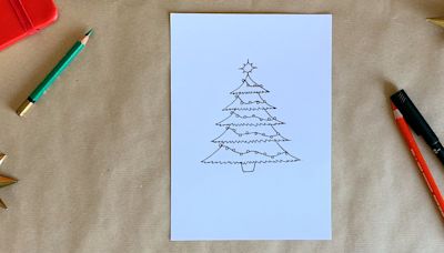 It's so easy to draw this Christmas tree