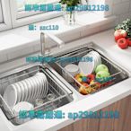 【】伸縮瀝水籃水槽瀝水架洗菜盆304不銹鋼家用洗碗池碗架廚房置物架