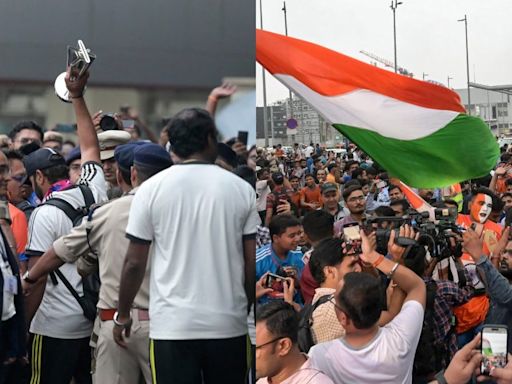WATCH: Team India reach Delhi airport, receives grand welcome from fans