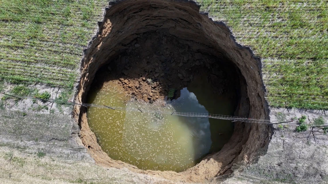 Sinkhole in Marion County reappears a year later