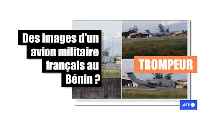 Les images d'un avion militaire français au Bénin ? Il s'agit d'un aéronef belge