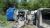 Maine man trapped in tractor trailer escapes injuries in rollover crash