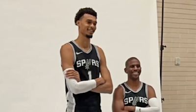 Victor Wembanyama Towers Over Chris Paul In Their Media Day Photoshoot