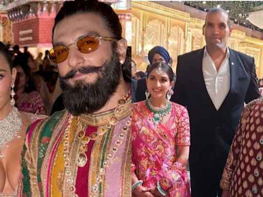 Unseen pictures from Anant Ambani-Radhika Merchant’s wedding: Ranveer Singh poses with Kim Kardashian, The Great Khali meets the bride and groom