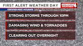 First Alert Weather Day: Strong to severe storms possible this evening