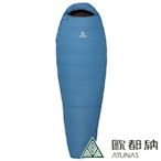 【ATUNAS 歐都納】350 FIELD戶外羽絨睡袋(A1SBEE02藍灰/媽咪型/登山露營/背包客/600FP)