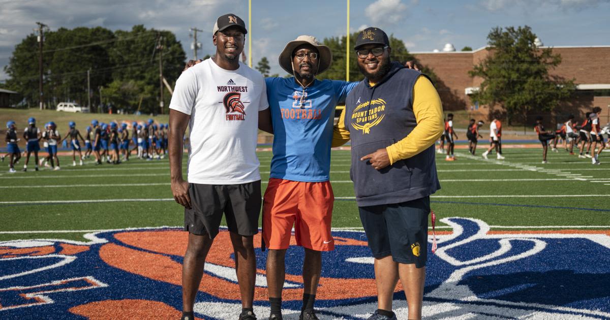 Three brothers coach Mount Tabor, Lexington and Northwest Cabarrus football teams and hold 7 on 7 scrimmages to honor their late father