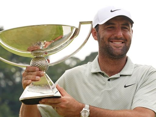 Tour Championship: Scottie Scheffler holds off Collin Morikawa to complete FedExCup victory at East Lake