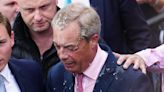 Two people arrested after milkshake thrown over Nigel Farage as he launched general election campaign