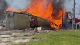 Abandoned autobody shop goes up in flames in Panama City