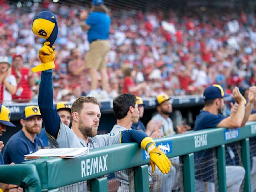 Rhys Hoskins sheds a tear, as he expected, in his return to Philly with the Brewers