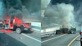 VIDEOS | Chocan dos automotores en la Siglo XXI y terminan incendiados