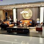實木沙發新中式沙發現代客廳實木沙發組合輕奢別墅真皮~特價家用雜貨