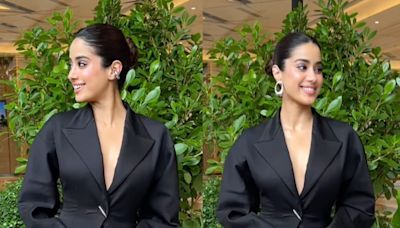 Janhvi Kapoor Exudes Elegance In A Black Satin Blazer Dress As She Steps Out For Ulajh Promotions, Watch - News18