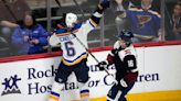 Avs beat Blues 5-3, match team record for points in season