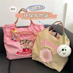 日本環保購物袋小眾ballchain購物袋日系刺繡環保布袋包