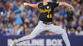 Quinn Priester of the Pittsburgh Pirates pitches to the Toronto Blue Jays during the first inning at the Rogers Centre on Sunday, June 2, 2024, in Toronto.