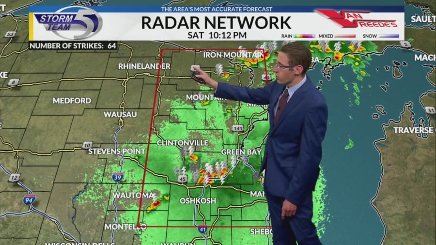 Broken line of thunderstorms this evening, sunny and dry tomorrow
