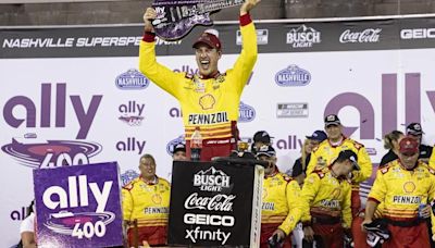 Joey Logano wins at Nashville in record 5th overtime for 1st NASCAR Cup Series victory of year