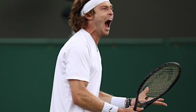 Andrey Rublev slams racket against himself seven times in Wimbledon tantrum