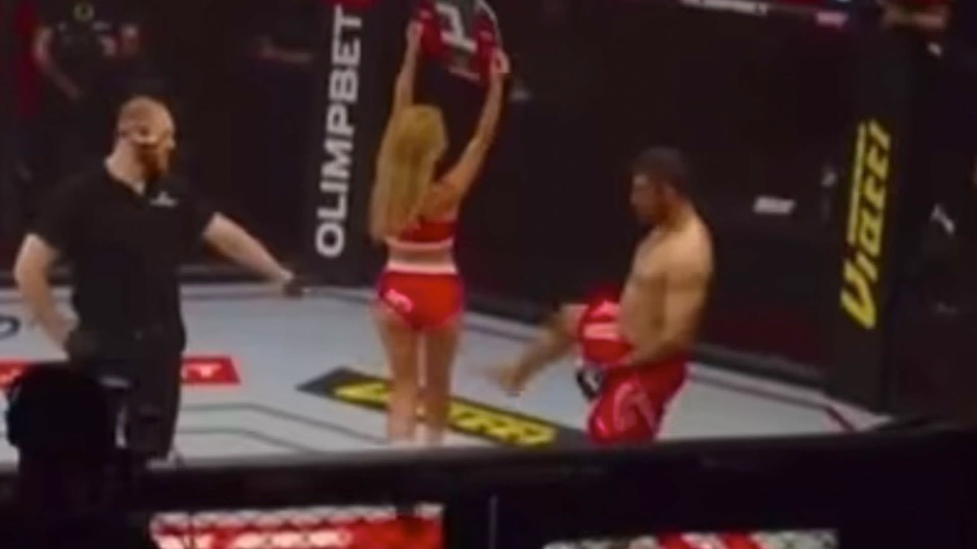 MMA fighter banned for life for kicking ring girl before being attacked by crowd