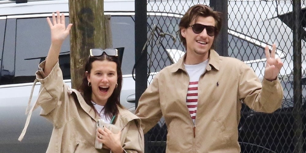 Millie Bobby Brown & Jake Bongiovi Wave Exuberantly at Onlookers in NYC