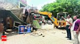 Illegal structures on MG Road razed in 2-day GMDA drive | Gurgaon News - Times of India