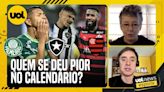 FLAMENGO, PALMEIRAS E BOTAFOGO TÊM SÉRIE COM DECISÕES DE MATA-MATA E CLÁSSICOS. QUEM SE DEU PIOR?