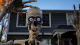 Giant 12-foot skeletons often linger on lawns past Halloween