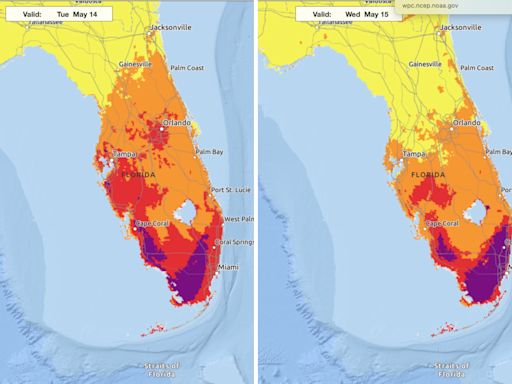 Map shows "extreme" heat risk warning as Florida braces