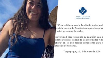 Esto sabemos de Fernanda Cano, la estudiante del ITESO desaparecida a manos de encapuchados