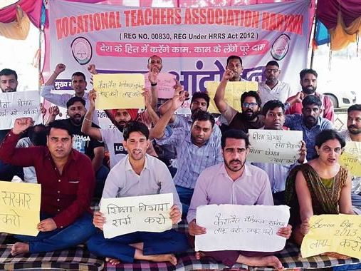 Vocational teachers seek regular jobs, to march towards Haryana CM’s residence today