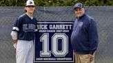 St. Dominic baseball retires former coach Garrett's No. 10