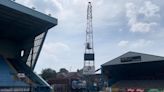 Landmark football floodlight tower taken down