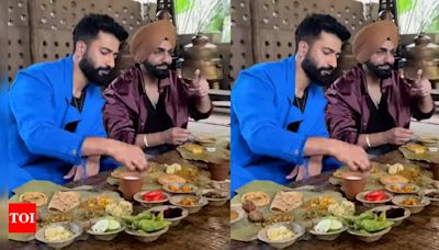 Vicky Kaushal and Ammy Virk relish authentic Gujarati thali in Ahmedabad | Hindi Movie News - Times of India