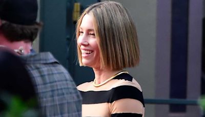 Jessica Biel All Smiles on Set a Day After Justin Timberlake's Arrest