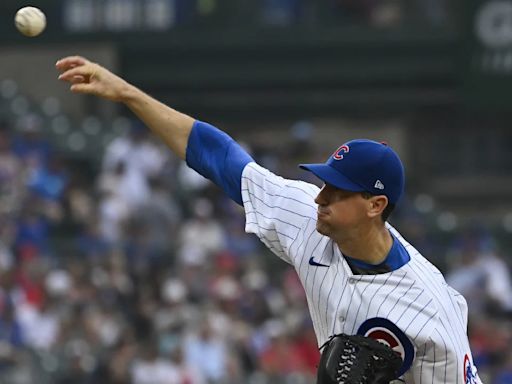 Kyle Hendricks leaves hurt in Cubs 7-0 loss to Angels