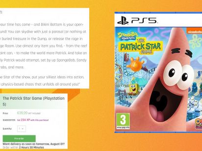 New SpongeBob SquarePants game gives Patrick an open-world Bikini Bottom to unleash "physics-based chaos" upon, according to product listing leak