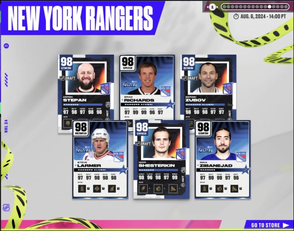 New York Rangers Theme Team Cards added to NHL 24
